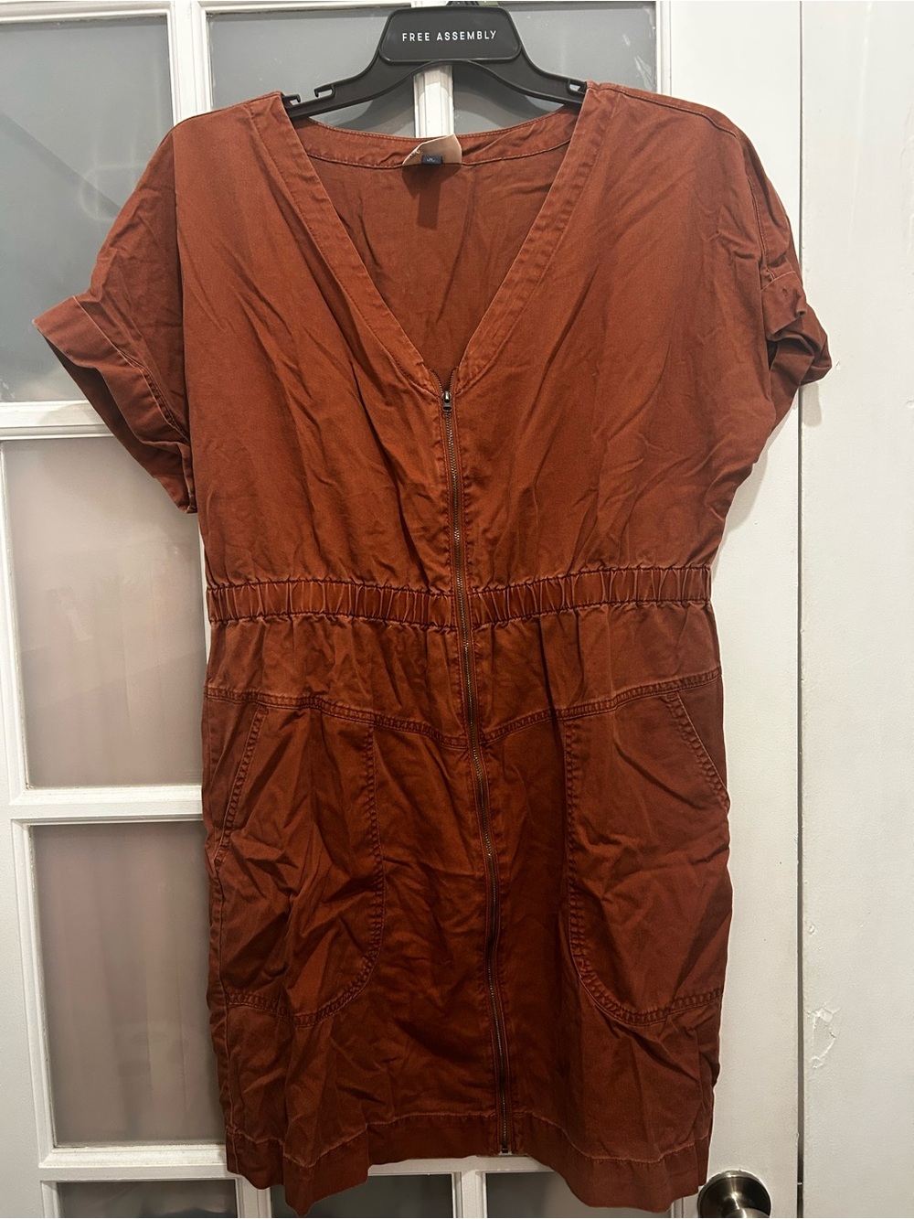 Universal Thread Burnt Orange / Brown Zip Front Utility Dress Size XL